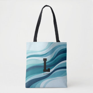Sac fourre-tout en toile à monogramme à vague tend