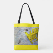 Sac fourre-tout en toile de chaise de plage jaune (Dos)