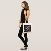 Sac fourre-tout en toile de coton floral - Boutiqu (Devant (modèle))