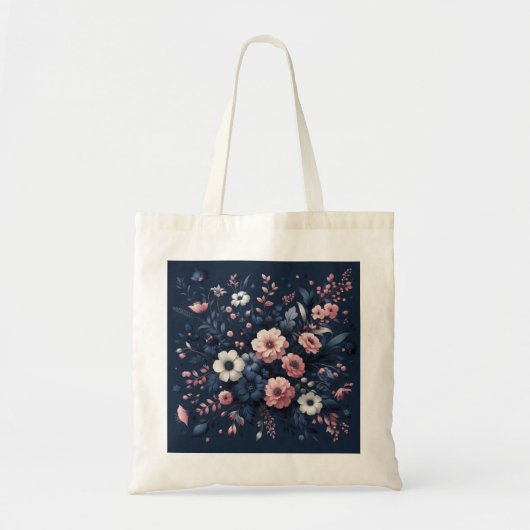 Sac fourre-tout en toile de coton floral - Boutiqu (Devant)