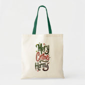 Sac fourre-tout en toile de typographie Joyeux Noë (Devant)