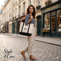 Sac fourre-tout en toile élégant Paris France Mark