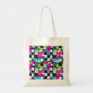 Sac fourre-tout en toile géométrique Neon Glitch
