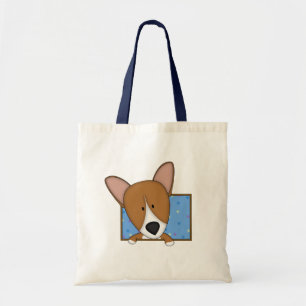 Sac fourre-tout encadré à corgi de bande dessin