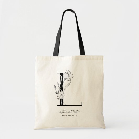 Sac fourre-tout fait sur commande floral à (Devant)