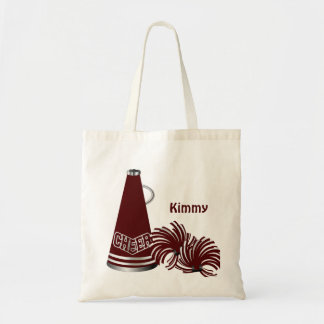 Sac fourre-tout fait sur commande marron à pom-pom