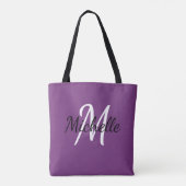 Sac fourre-tout fait sur commande pourpre et blanc (Dos)