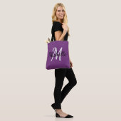 Sac fourre-tout fait sur commande pourpre et blanc (Sur le modèle)