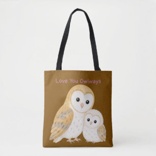 Sac fourre-tout familial de chouette effraie migno