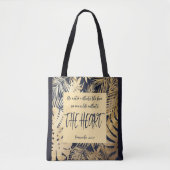 Sac fourre-tout Feuille de la Bible Verse Or (Devant)