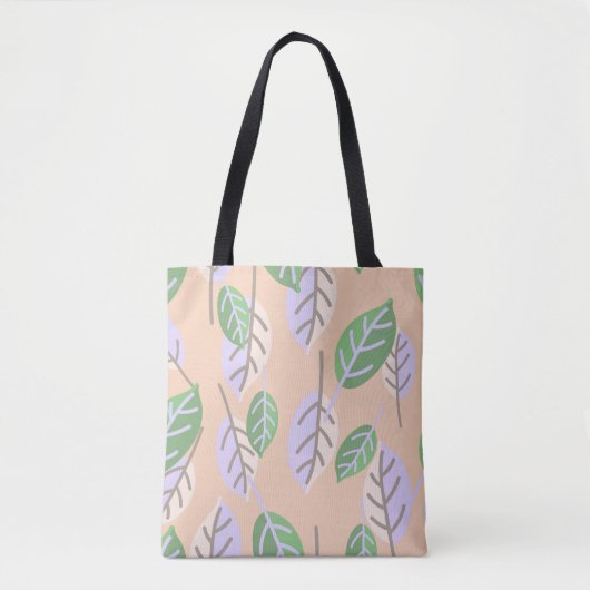 sac fourre-tout feuille pastel (Devant)