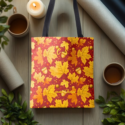 Sac fourre-tout Feuilles d'érable dorées qui tombe