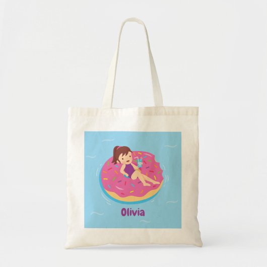 Sac fourre-tout Fille sur Float de Piscine en Beig (Devant)