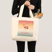 Sac fourre-tout Flamant rose Sunset Texte personna (Devant (produit))