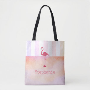 sac fourre-tout flamingo rose personnalisé personn