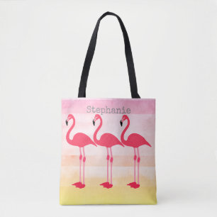 sac fourre-tout flamingo rose personnalisé personn