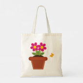 Sac fourre-tout Fleur en pot et Papillon (Dos)