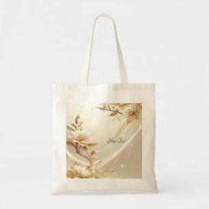 Sac fourre-tout Fleurs Blanches et Dorées