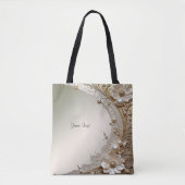 Sac fourre-tout fleurs blanches perles moderne (Devant)