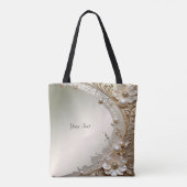 Sac fourre-tout fleurs blanches perles moderne (Dos)