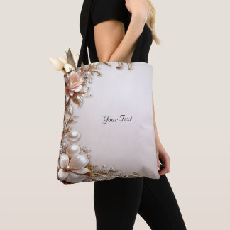 Sac fourre-tout Fleurs roses et blanches douces