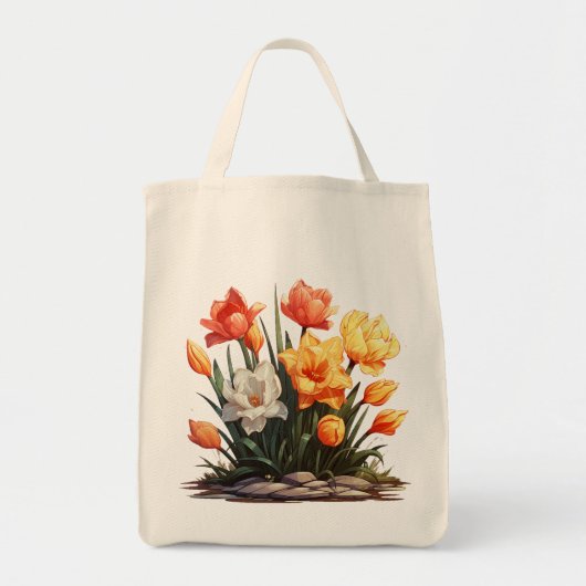 Sac fourre-tout Fleurs Vibrantes (Devant)
