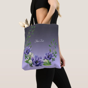Sac fourre-tout Fleurs violettes aquarelle