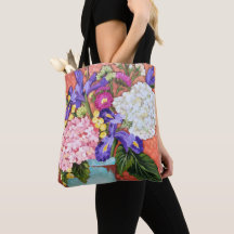 Sac fourre-tout floral à beaux-arts de "iris et