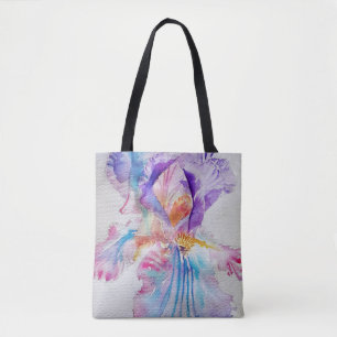 Sac fourre-tout Floral à fleurs violettes d'Iris