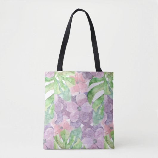 Sac fourre-tout floral à impression d'aquarelle (Devant)