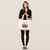 Sac fourre-tout floral à pensée violette (Devant (modèle))