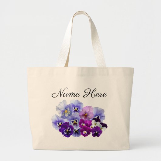 Sac fourre-tout floral à pensée violette (Devant)