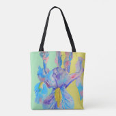 Sac fourre-tout floral bleu Fleur d'Iris Watercolo (Dos)