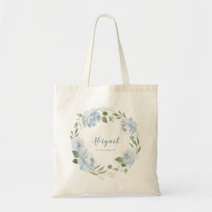 Sac fourre-tout floral clair bleu foncé personnali