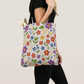 Sac fourre-tout floral coloré (De près)