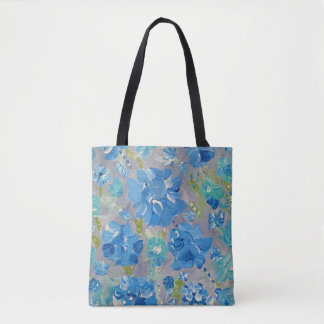 Sac fourre-tout floral de la fête bleue