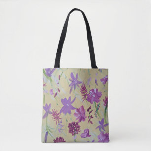 Sac fourre-tout floral de la lavande dansante