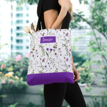 Sac fourre-tout floral de l'aquarelle de printemps