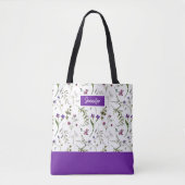 Sac fourre-tout floral de l'aquarelle de printemps (Devant)