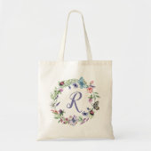 Sac fourre-tout Floral de papillon monogramme (Devant)
