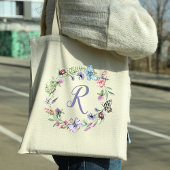 Sac fourre-tout Floral de papillon monogramme