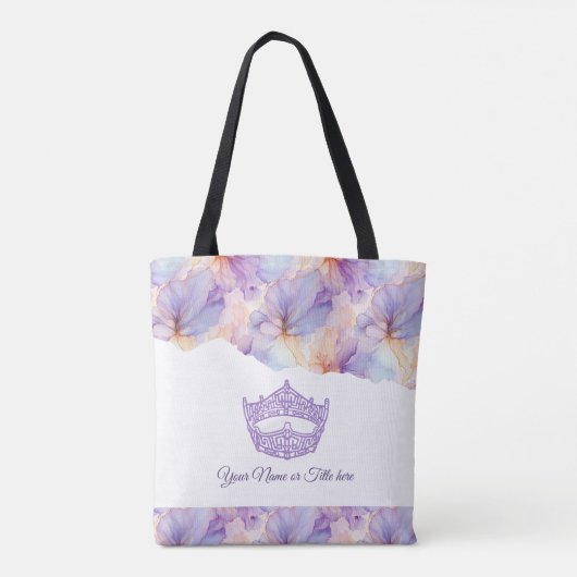 Sac fourre-tout floral d'encre de couronne d'Améri (Dos)