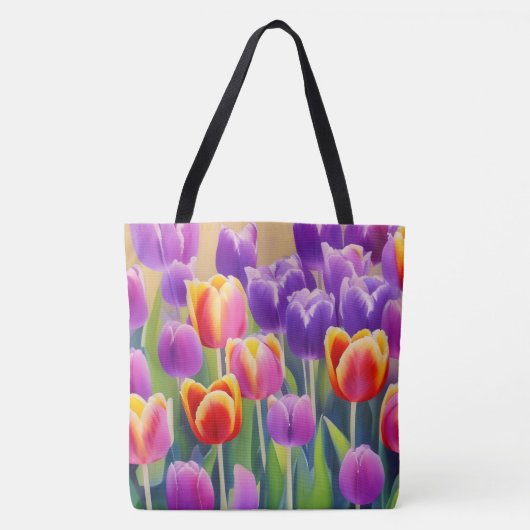 Sac fourre-tout floral des tulipes printanières (Devant)