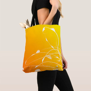 Sac fourre-tout floral doré