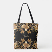 Sac fourre-tout floral doré (Dos)