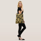 Sac fourre-tout floral doré (Sur le modèle)