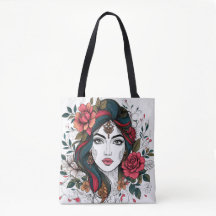 Sac fourre-tout Floral Face – Beauté Boho