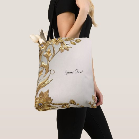 Sac fourre-tout Floral Feuille Golden Wavy (De près)