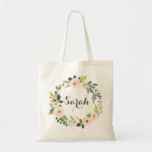 Sac fourre-tout Floral flush vert personnalisé (Devant)