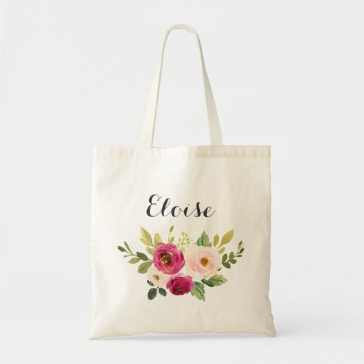 Sac fourre-tout Floral flush vert personnalisé (Devant)